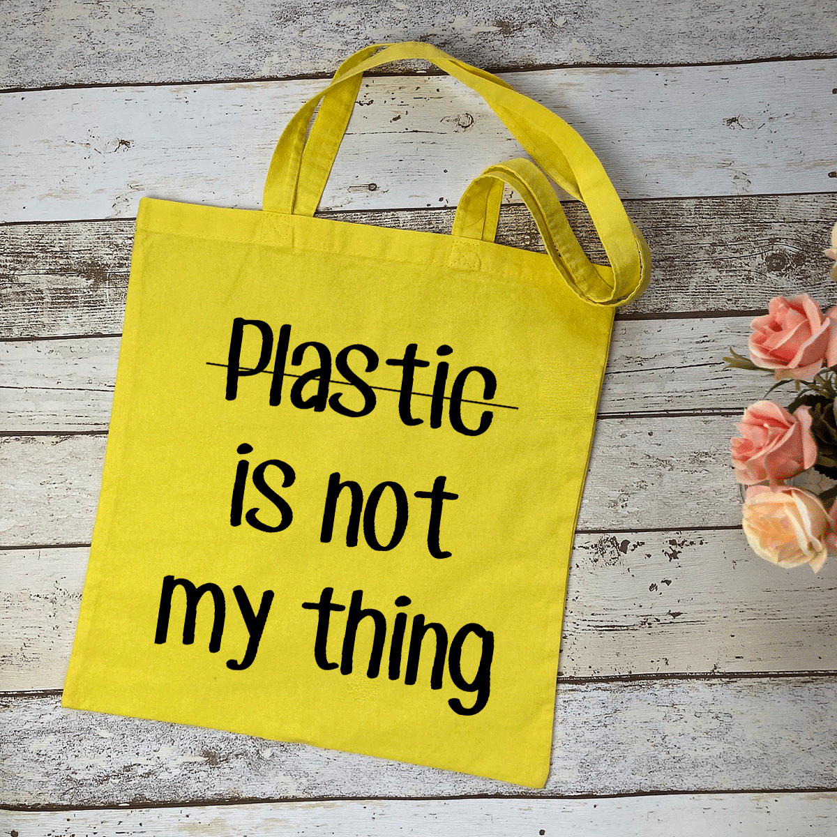 Yellow NO Plastic Cotton Tote Bag