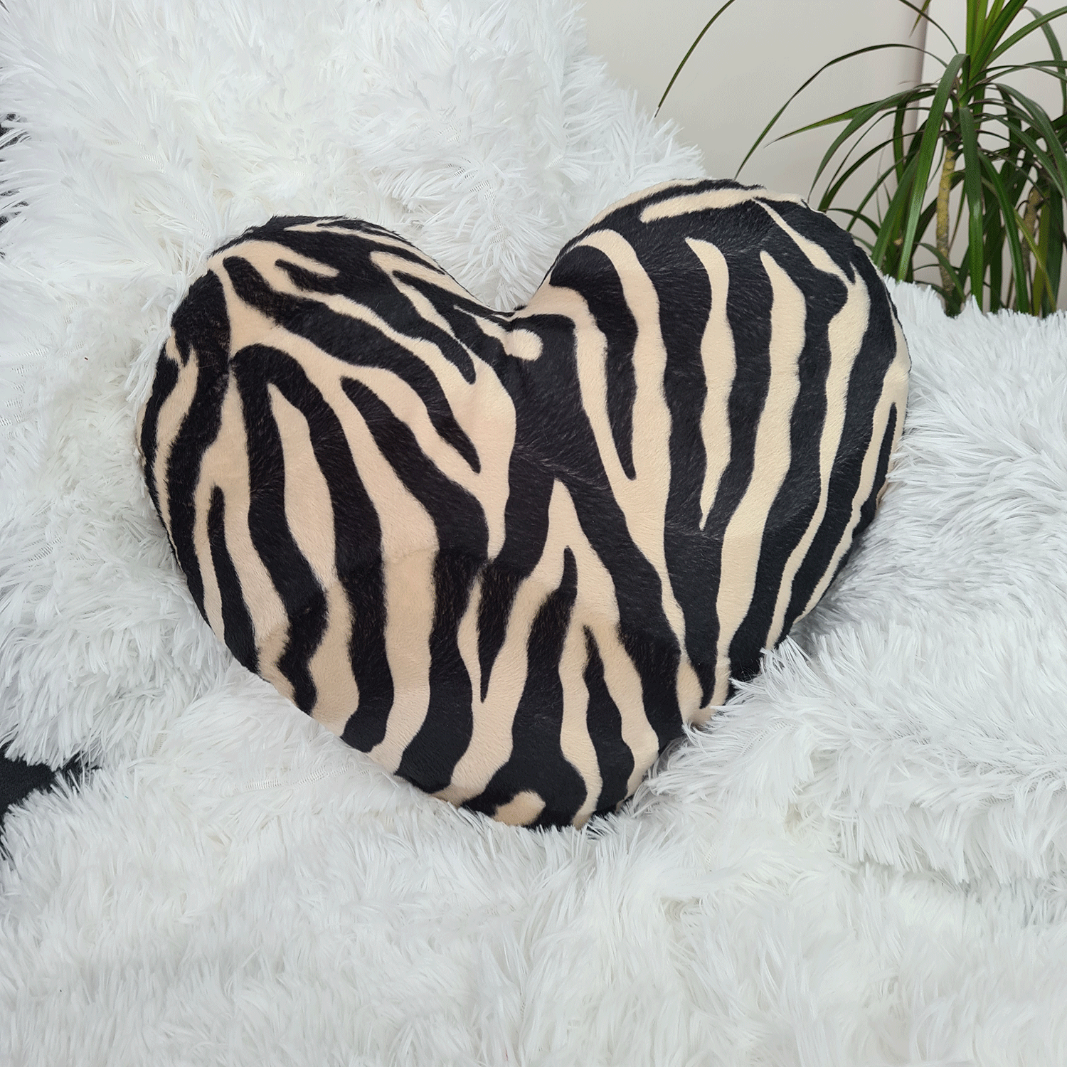 Heart Shaped Pillow Animal Print
