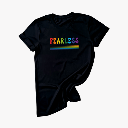 Gay Pride T-shirt - Fearless Rainbow Print