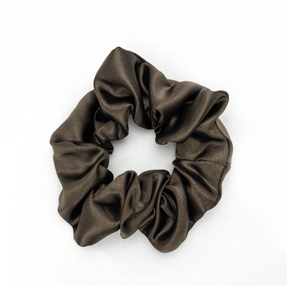 Brown Satin Scrunchie