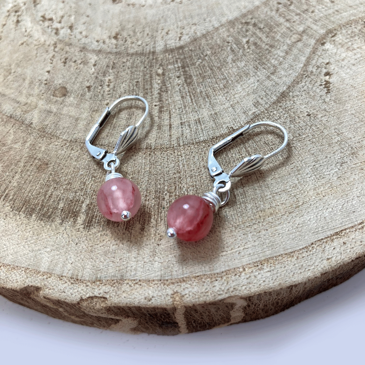 Cherry Quartz Earrings