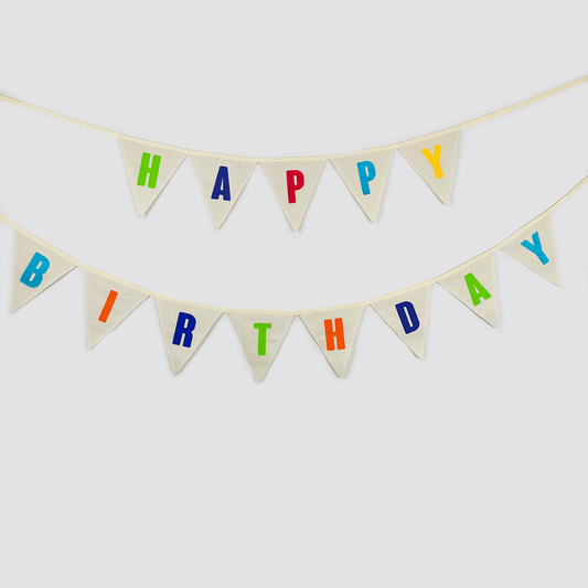 Happy Birthday Fabric Bunting Multicolor