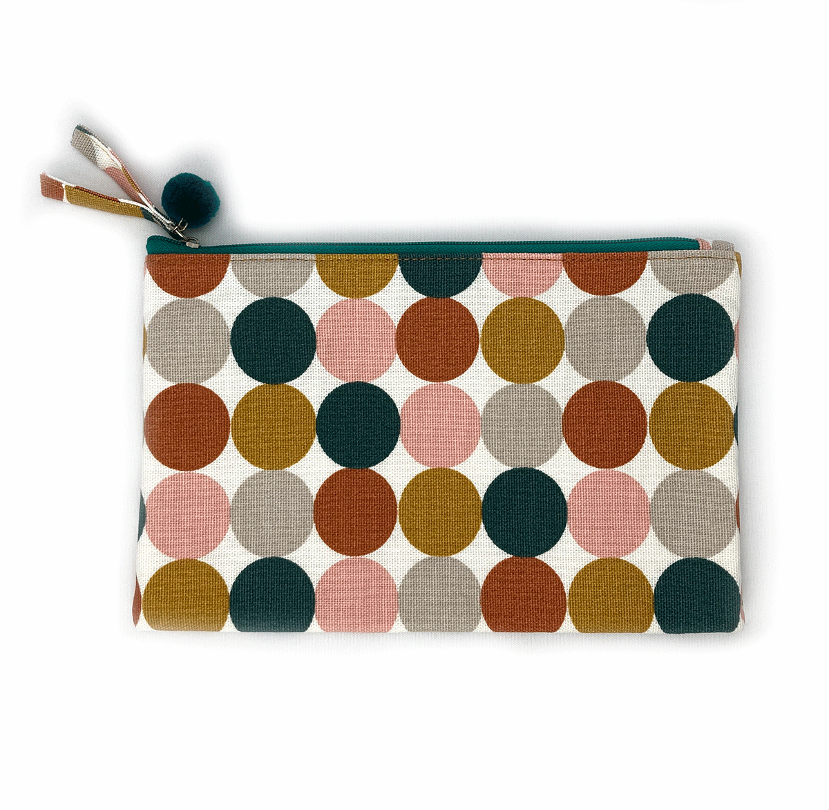 Dotted Canvas Cosmetic Bag