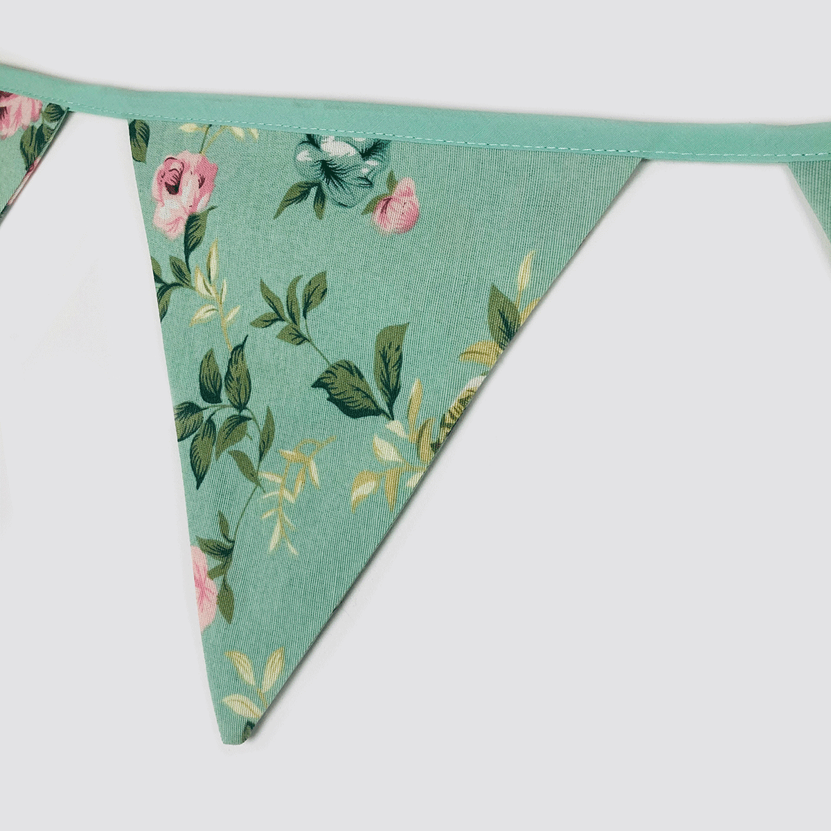 Green Mint Shabby Chic Fabric Bunting