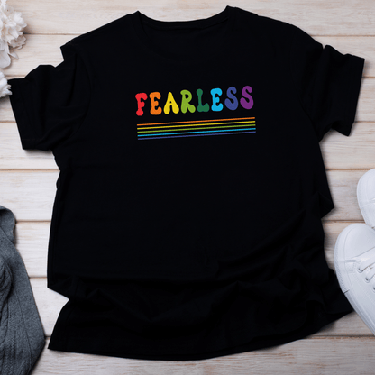 Gay Pride T-shirt - Fearless Rainbow Print