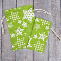 Drawstring Gift Bags Green (set of 2)