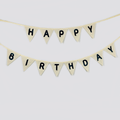 Happy Birthday Fabric Bunting Monochromatic