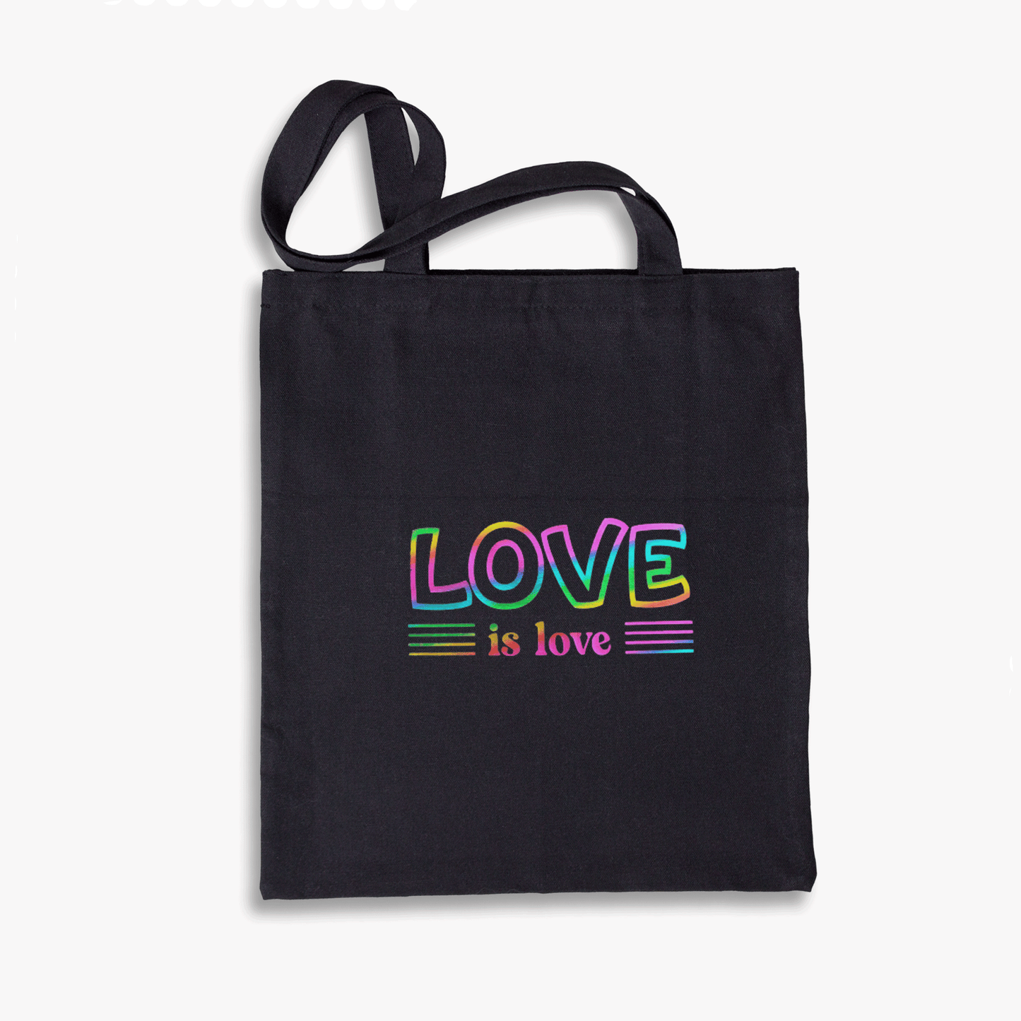 Love Is Love Gay Rainbow Pride Tote Bag Black