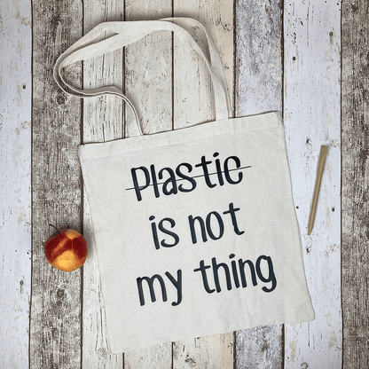 NO Plastic Canvas Tote Bag