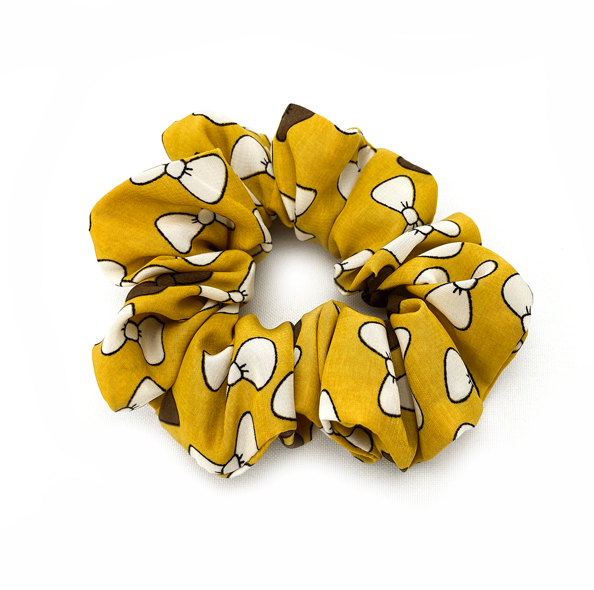Dark Yellow Printed Scrunchie