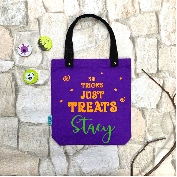 Customize Halloween Bag Just Treats Print